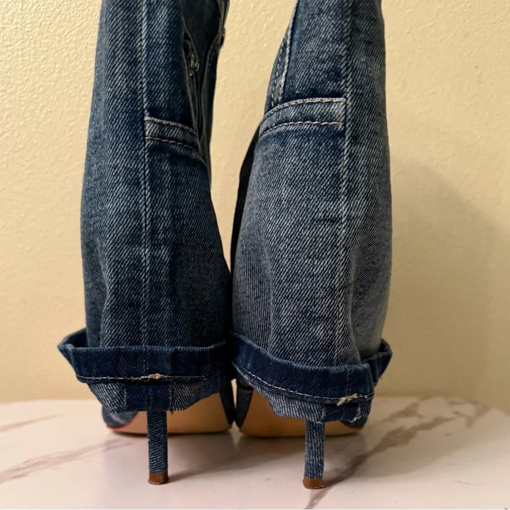Azalea Wang Reeves Denim Boot Stilettos, Size 7, EUC - Picture 13 of 13
